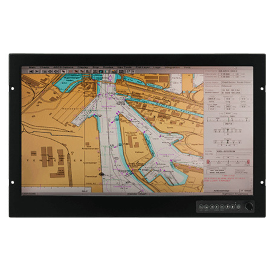 W24L100-MRA1HB 24″ Sunlight Readable Panel Mount LCD Marine Monitor with DNVGL/IEC60945