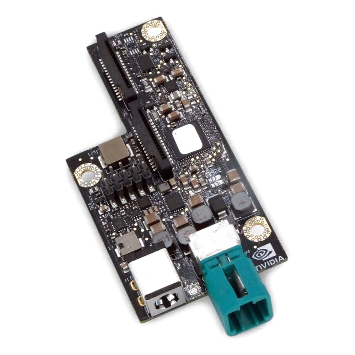 Stereolabs ZED Link Duo GMSL2 capture card, angled top view with the FAKRA input connector