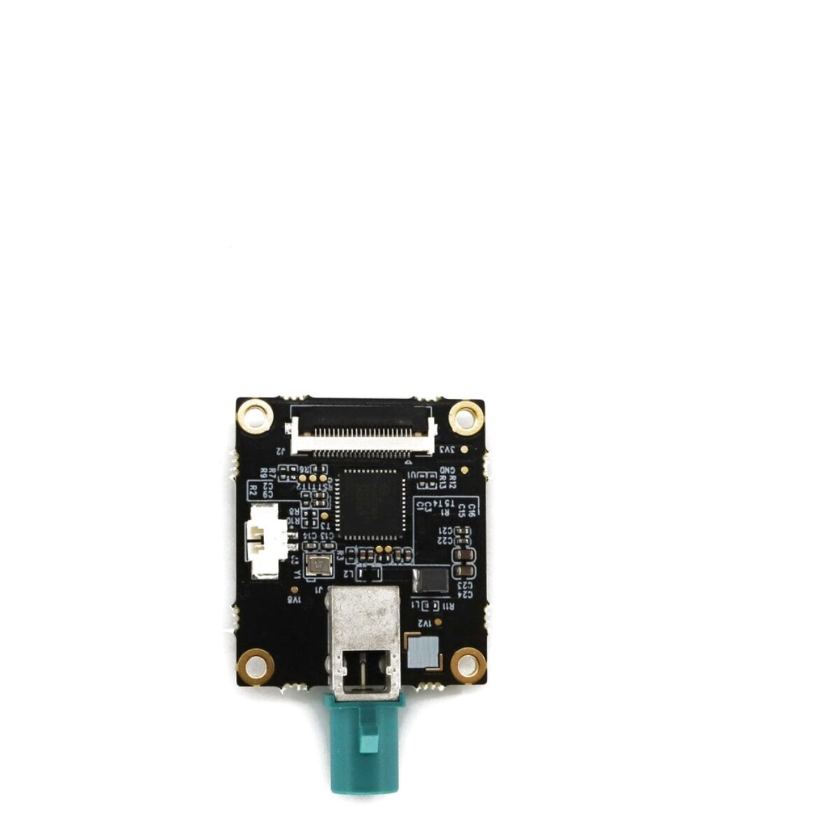 Stereolabs ZED Link Mono GMSL2 capture card, top side with the FAKRA input and ribbon connector