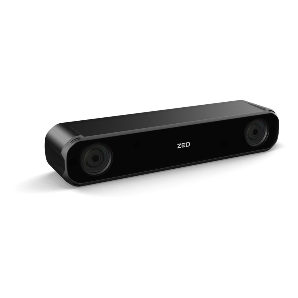 Stereolabs ZED X GMSL2 stereo camera, three-quarter front view with wide 2.2 mm lenses