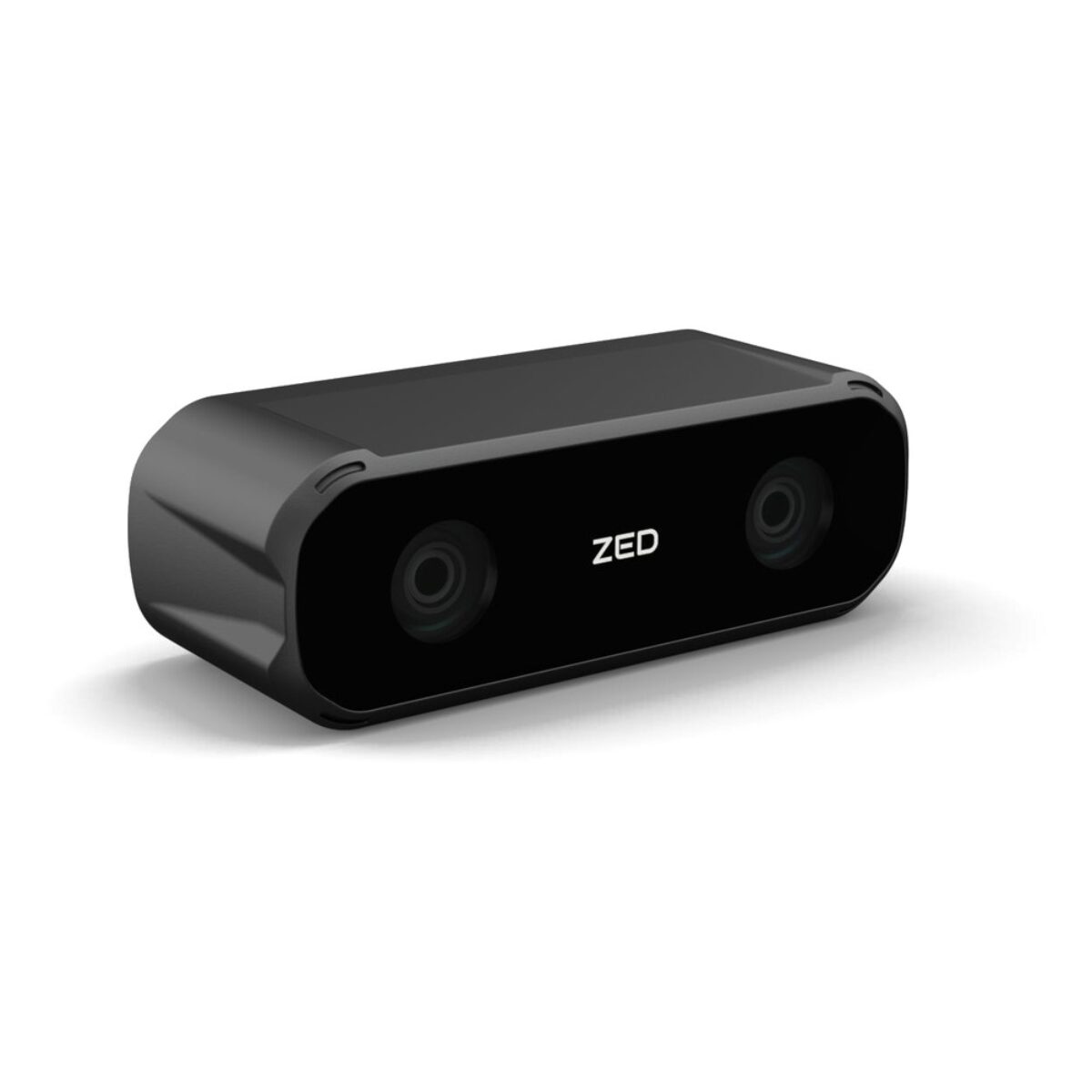 Stereolabs ZED X Mini GMSL2 stereo camera, three-quarter front view with narrow 4 mm lenses