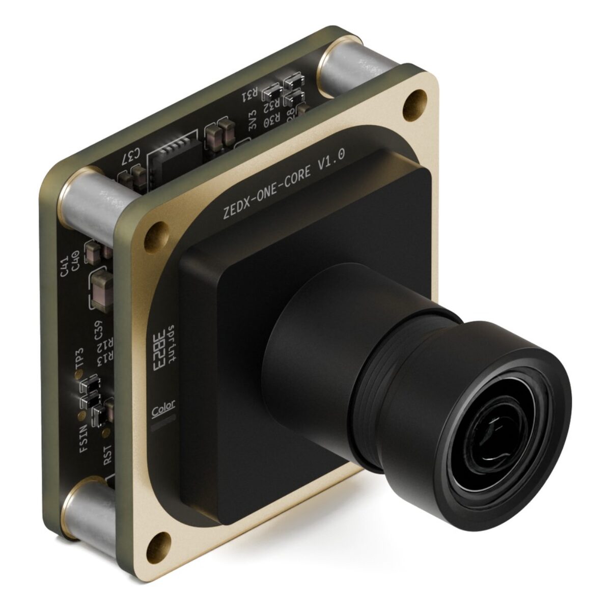 Stereolabs ZED X One Core board-level camera, front three-quarter view with the narrow lens