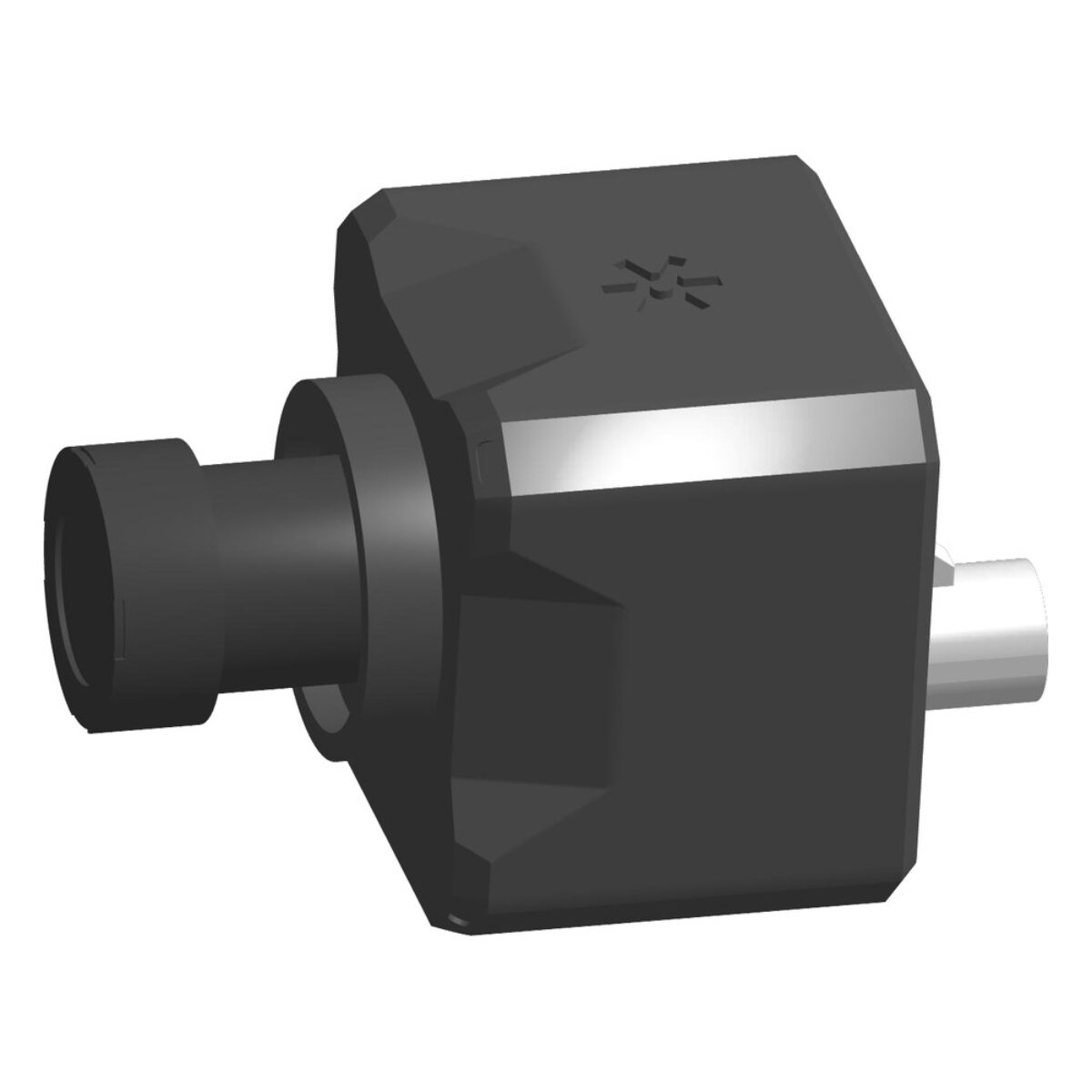 Stereolabs ZED X One GS monocular camera, side view with the narrow lens fitted
