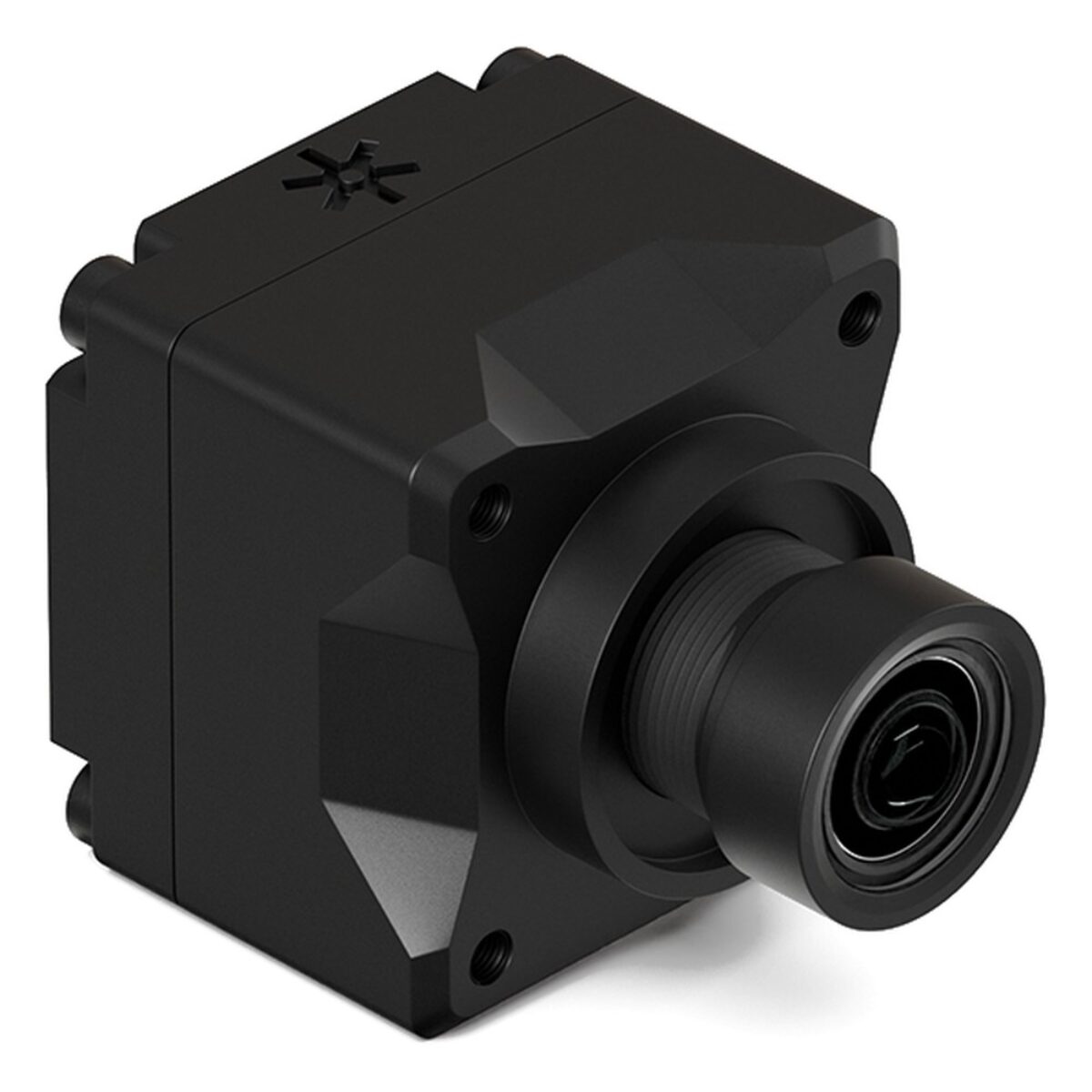 Stereolabs ZED X One S compact monocular camera, three-quarter front view with the narrow lens