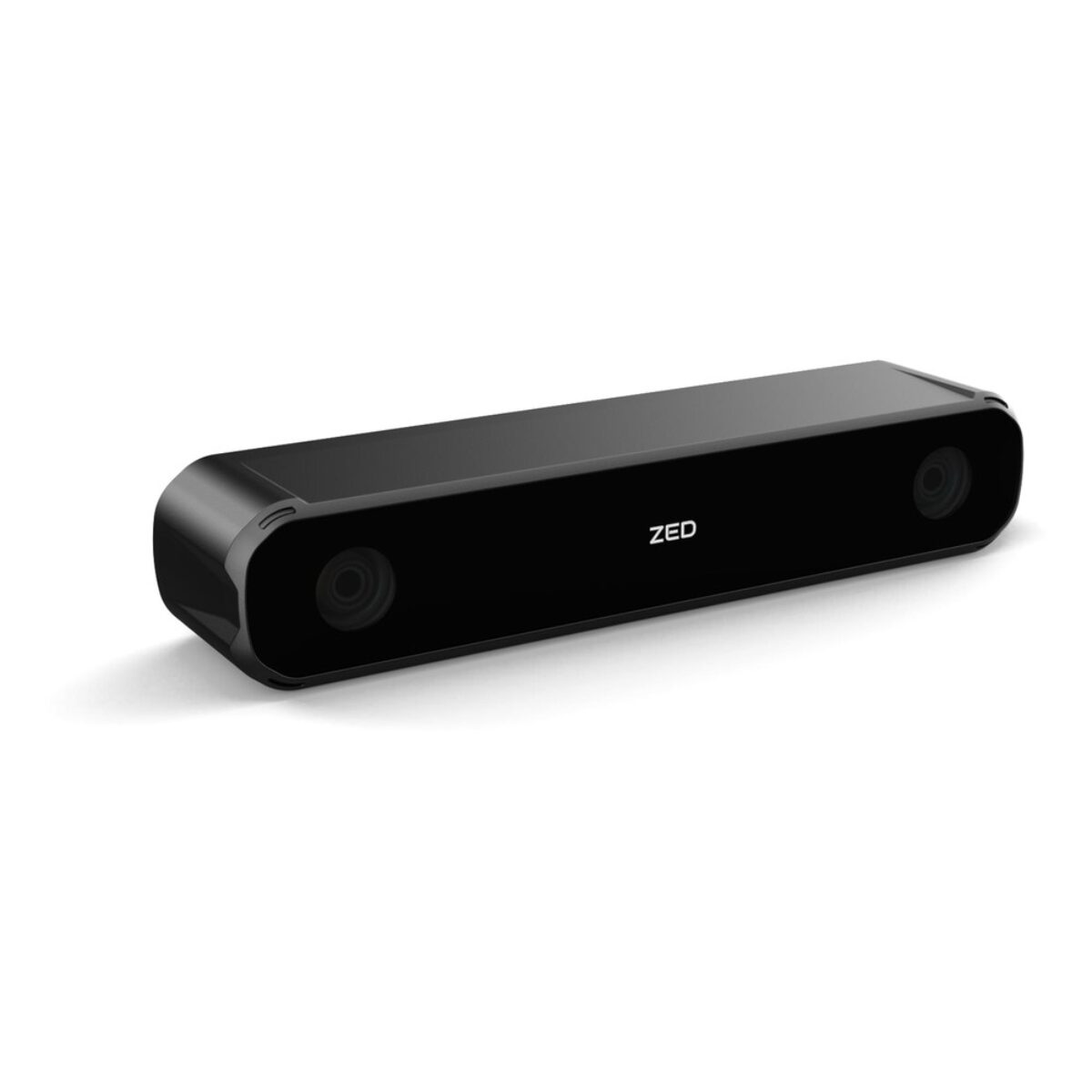 Stereolabs ZED X GMSL2 stereo camera, three-quarter front view with narrow 4 mm lenses