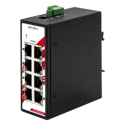 GNX-0800 8-Port Fast Ethernet Unmanaged DIN Rail Ethernet Switch with -40 to 75 °C
