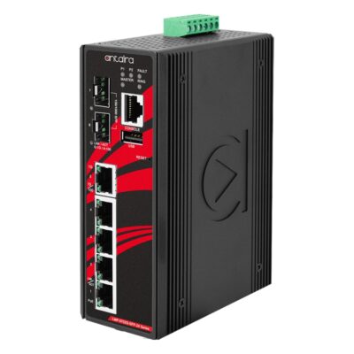 LMP-0702G-SFP-24-V2 7-Port Gigabit Managed Industrial PoE Switch with 4x PoE+, 2x SFP, 12-55V DC Input and Extended Temperature