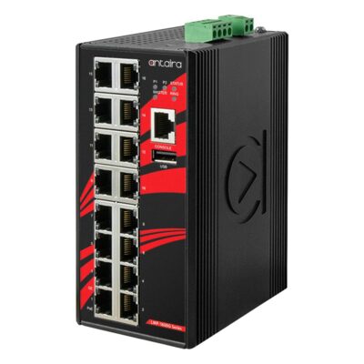 LMP-1600G 16-Port Gigabit Managed Industrial Switch with 16x PoE+ (240W) and -40 to 75 °C