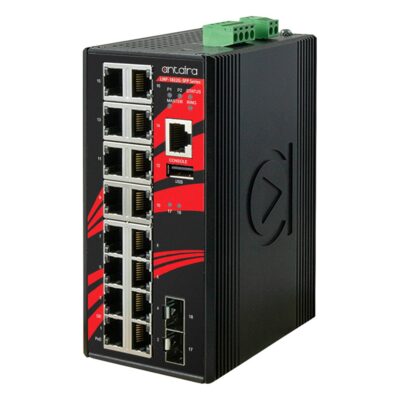 LMP-1802G-SFP 18-Port Gigabit Managed DIN Rail Ethernet Switch with 16x PoE+ (240W) and 2x SFP