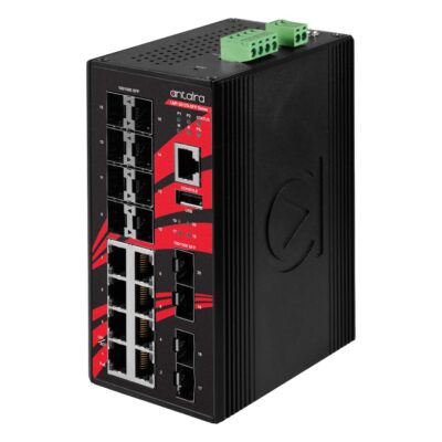 LMP-2012G-SFP 20-Port Gigabit Managed Industrial Network Switch with 8x PoE+ (240W), 12x SFP and -40 to 75 °C