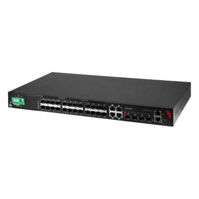 LMX-3228G-10G-SFP 32-Port 10G Managed Rackmount Industrial Switch with 24x SFP, 4x 10G SFP+ and Single DC Power