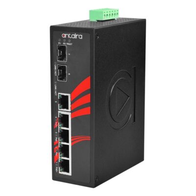 LNP-0702C-SFP-24 7-Port Fast Ethernet Unmanaged Industrial PoE Switch with 4x PoE+, 2x SFP, 12-55V DC Input and -40 to 75 °C