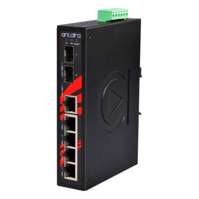 LNP-0702C-SFP 7-Port Fast Ethernet Unmanaged Industrial Ethernet Switch with 4x PoE+, 2x SFP and -40 to 75 °C