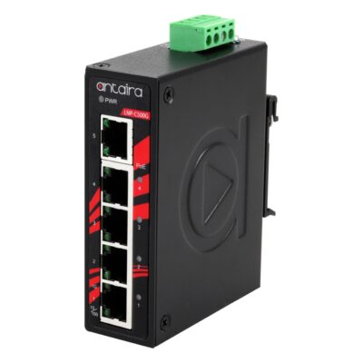 LNP-C500G 5-Port Compact Gigabit Unmanaged Industrial Ethernet Switch with 4x PoE+ (120W) and -40 to 75 °C