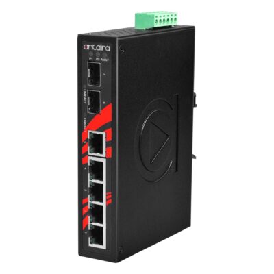 LNX-0702G-SFP 7-Port Gigabit Unmanaged Industrial Network Switch with 2x SFP and -40 to 75 °C