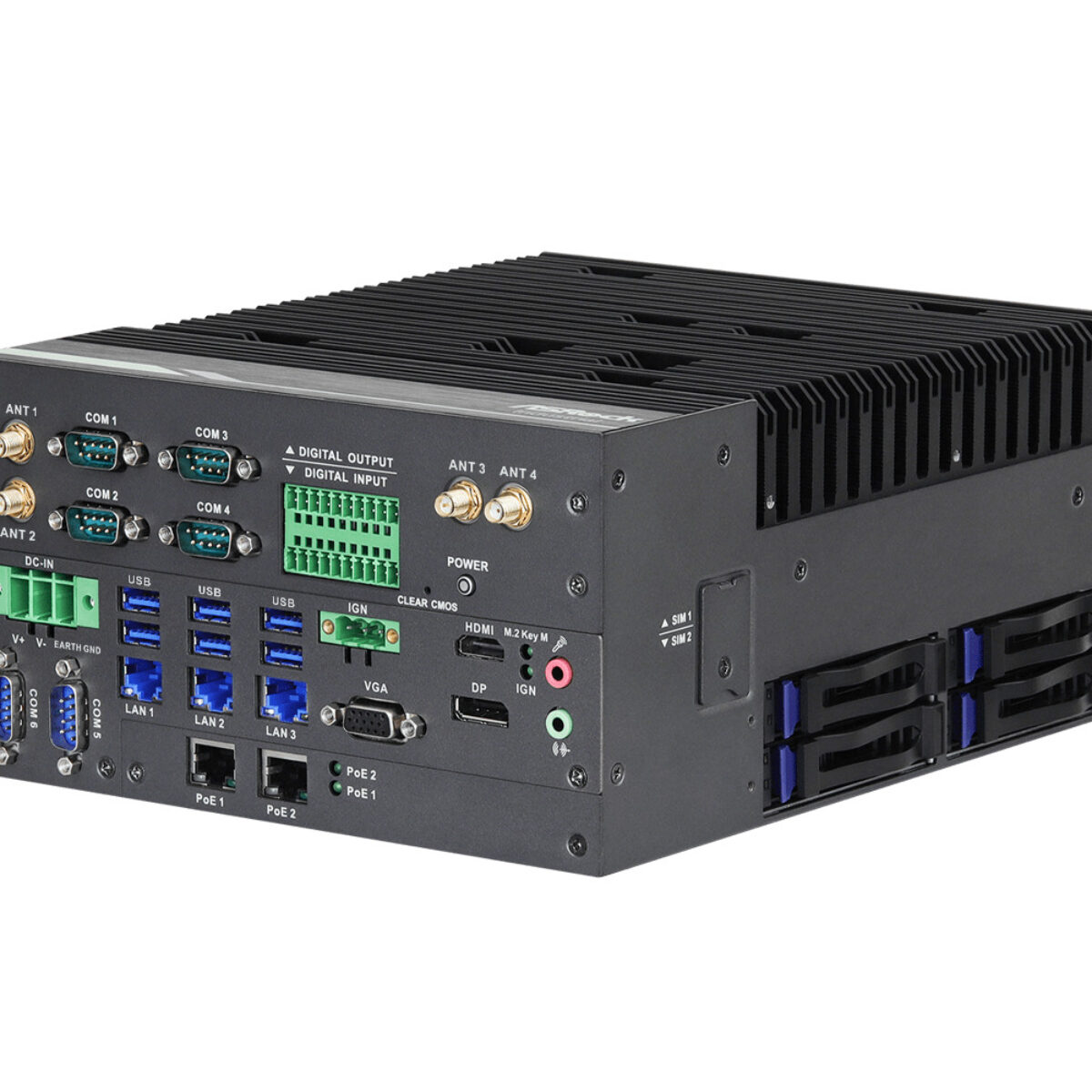 ASRock Industrial iEP-9010E Intel Core i3/i5/i7/i9 12th Gen Industrial Box PC with 2x PoE and 6x COM