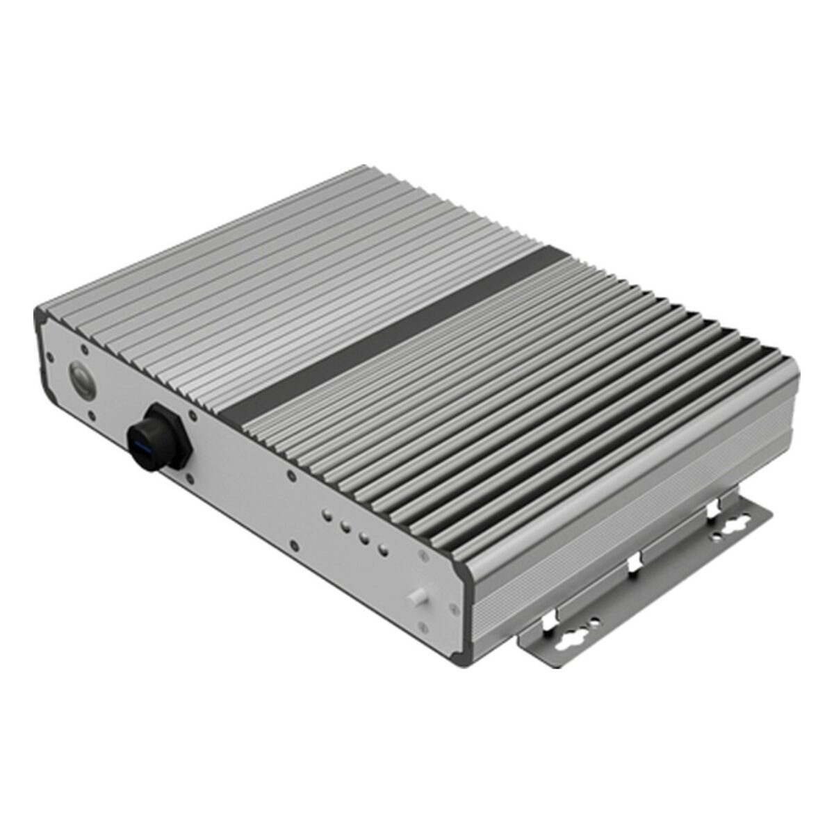 Winmate F65EAC-IT32 box PC, angled view