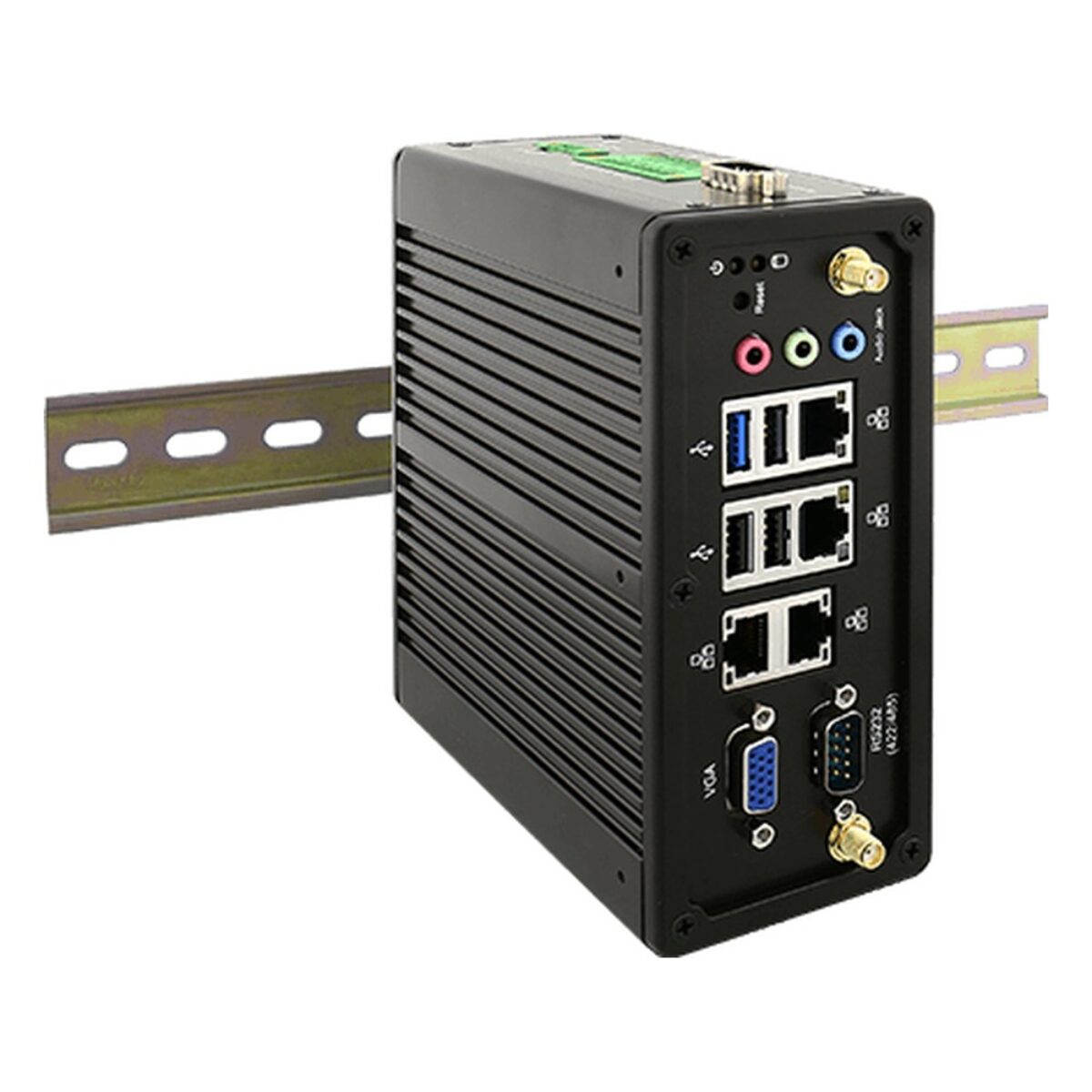 Winmate IBDRW100-EX box PC, angled front view
