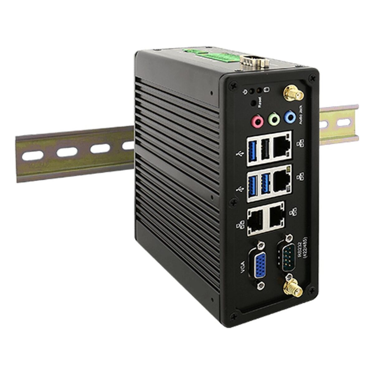 Winmate IBDRW100-EX-P box PC, angled front view