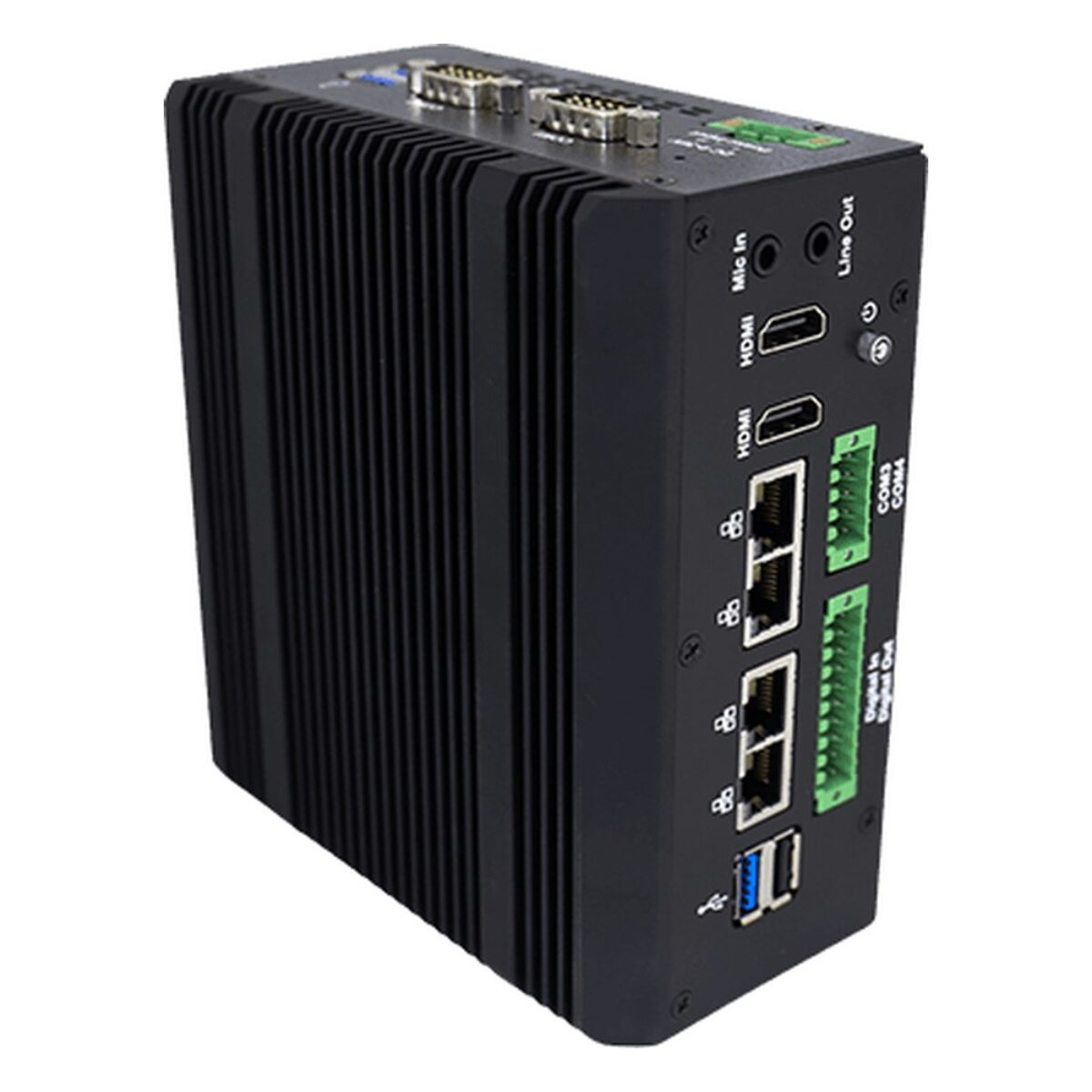 Winmate IRDRW500 DIN-rail box PC, angled view