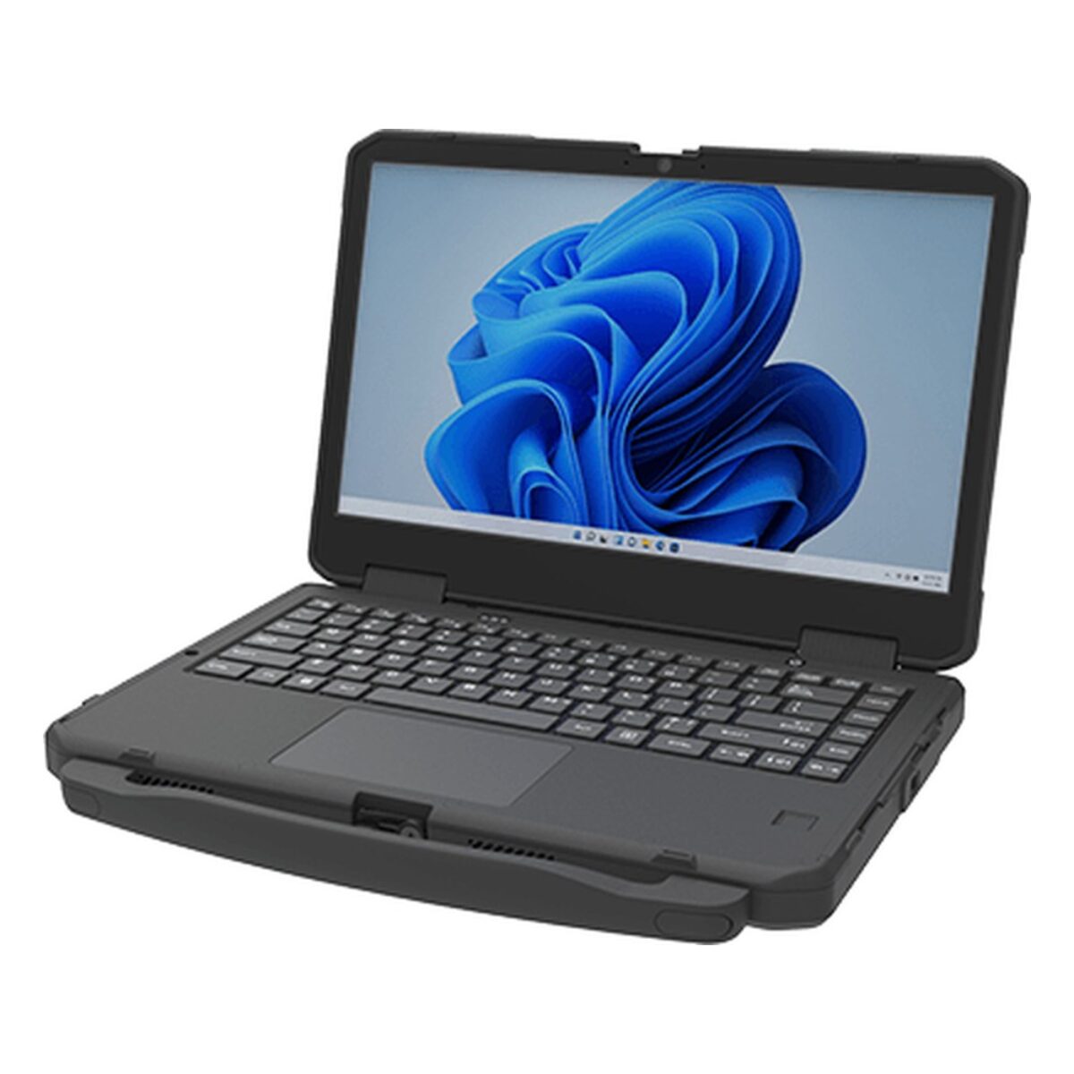 Winmate L140AD-4L rugged laptop, angled view