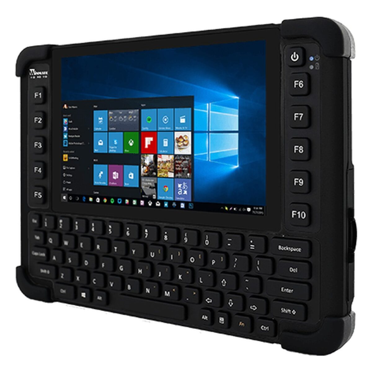 Winmate M101EKB rugged tablet, angled view