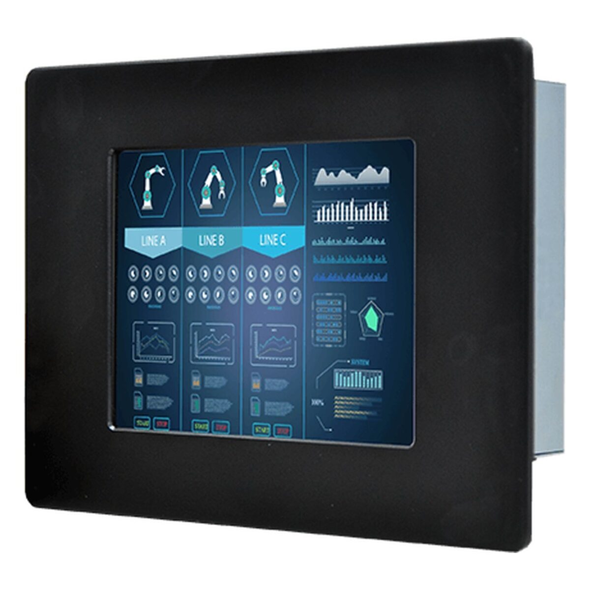 Winmate R05T100-IPD1HB 5.7 inch monitor, angled front view