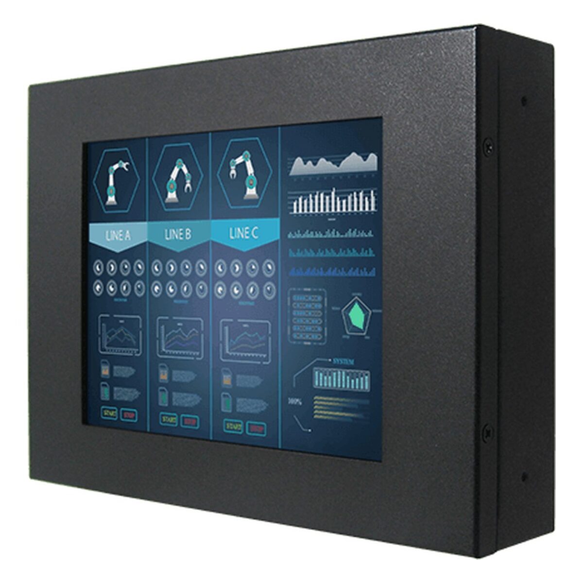 Winmate R06L200-CHA1OD 6.5 inch monitor, angled front view