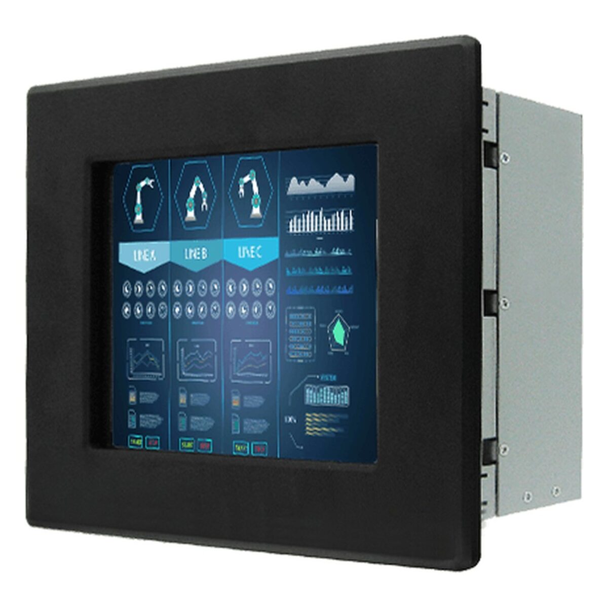 Winmate R08T200-IPT1HB 8.4 inch monitor, angled front view