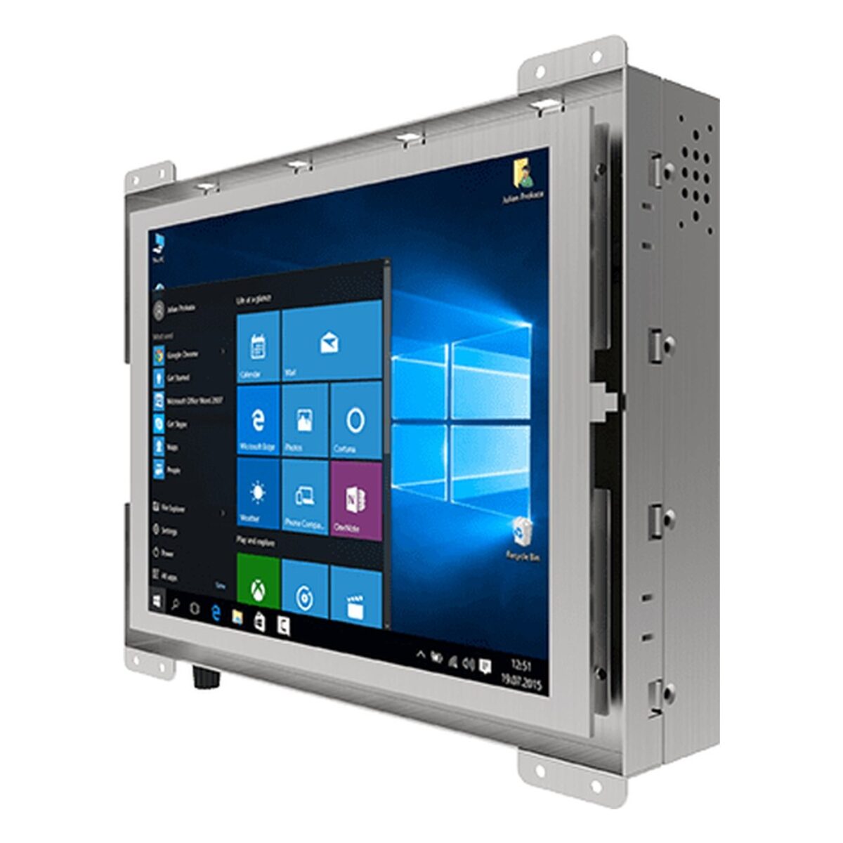 Winmate R10IT3S-OFT2 10.4 inch panel PC, angled front view