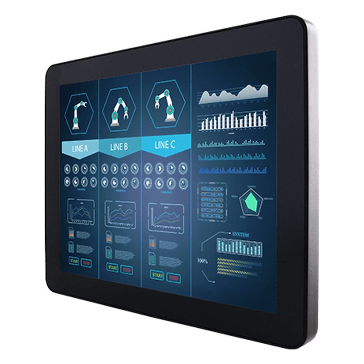 Winmate R10L100-PCT2(HB) 10.4 inch monitor, angled front view