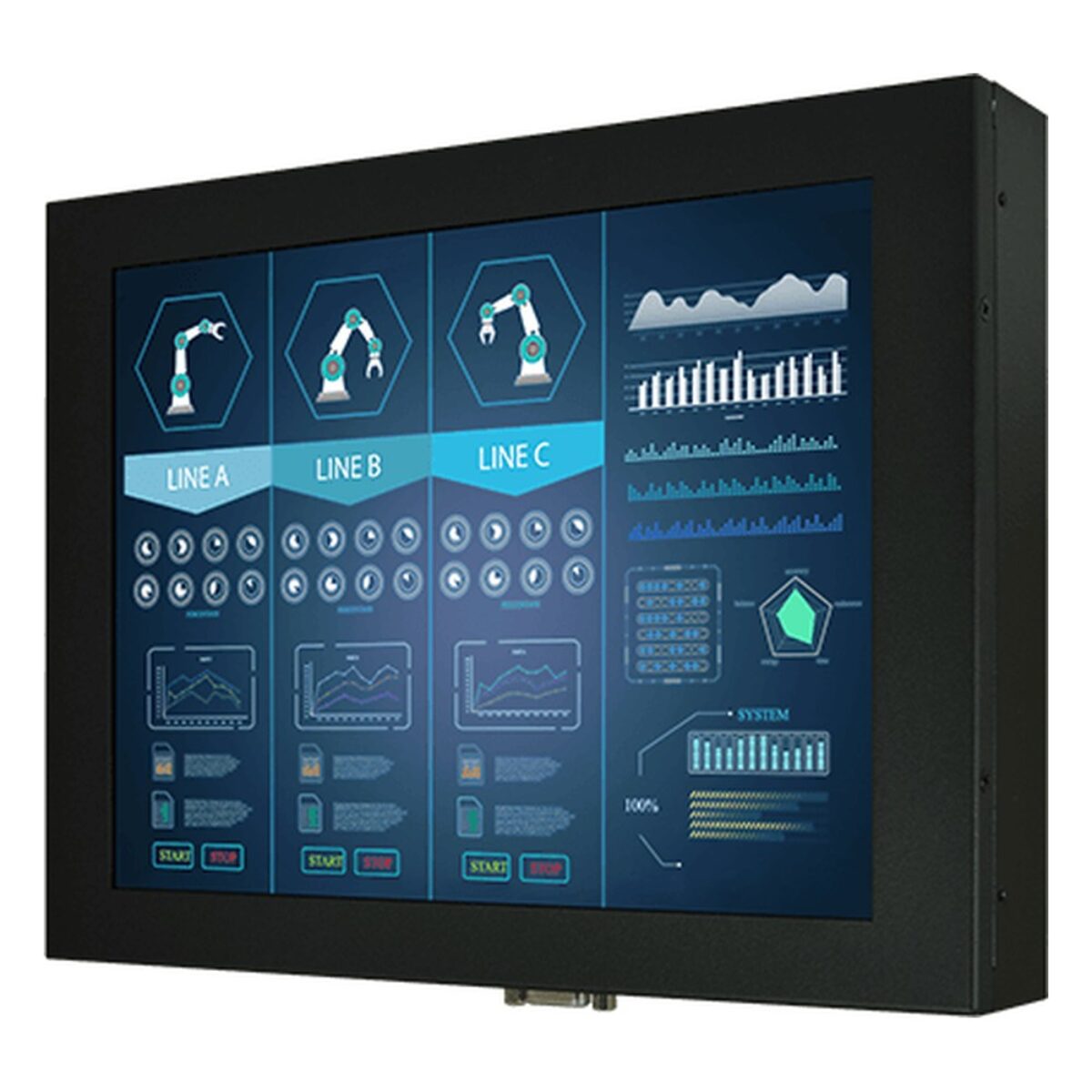 Winmate R10T600-CHP3 10.4 inch monitor, angled front view