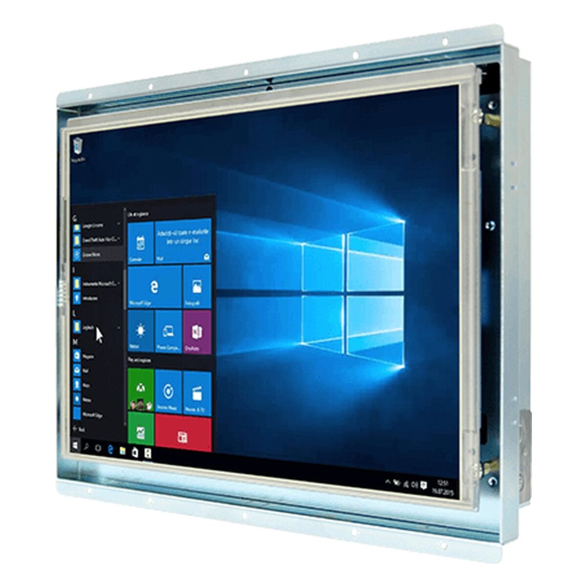 Winmate R12IE3S-OFM2 12.1 inch panel PC, angled front view