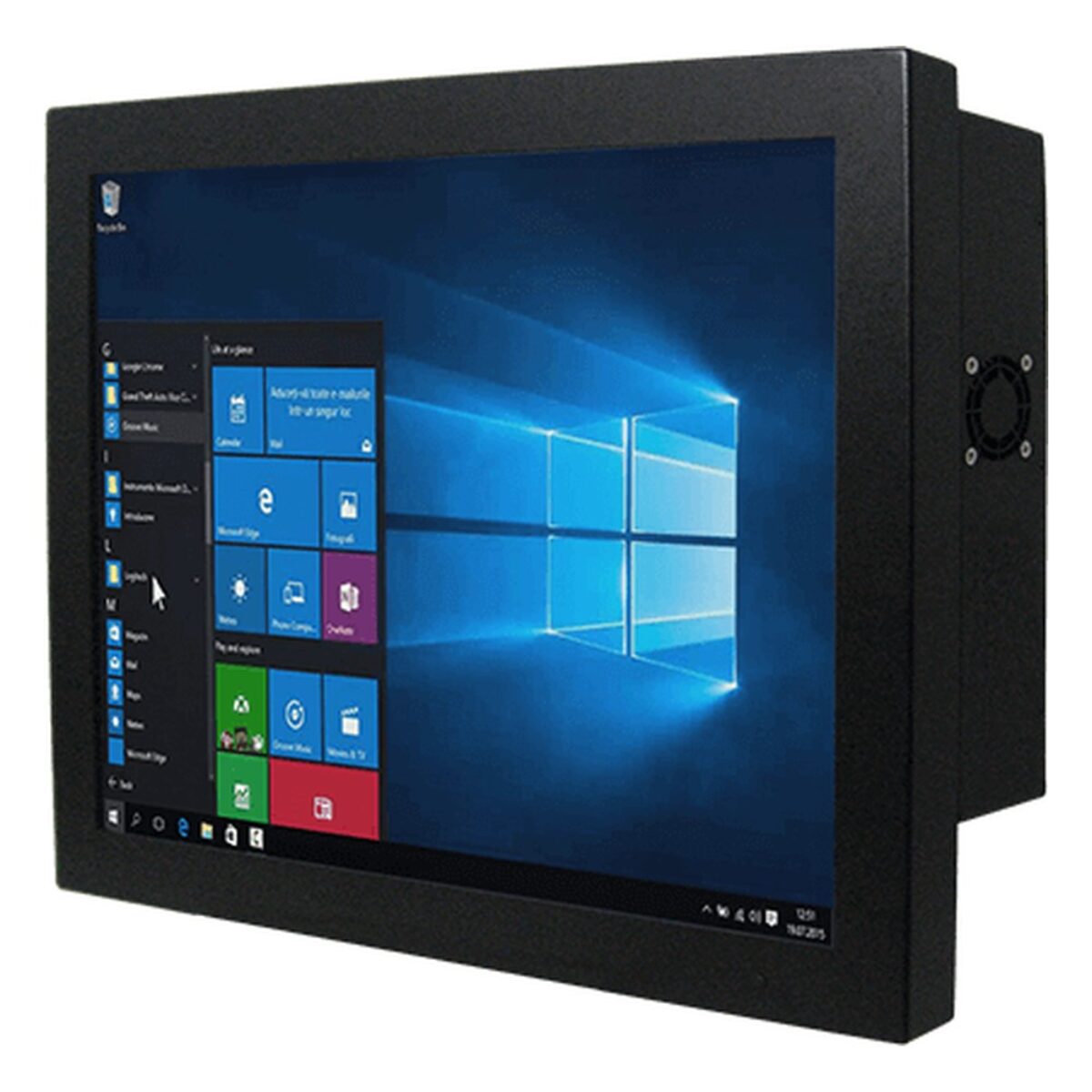 Winmate R15IAD7T-CHC3 15 inch panel PC, angled front view