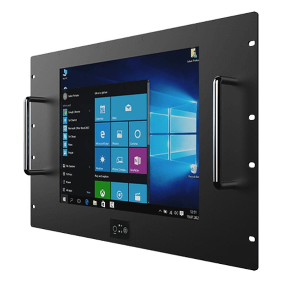 Winmate R15IAD7T-RKC3 15 inch panel PC, angled front view