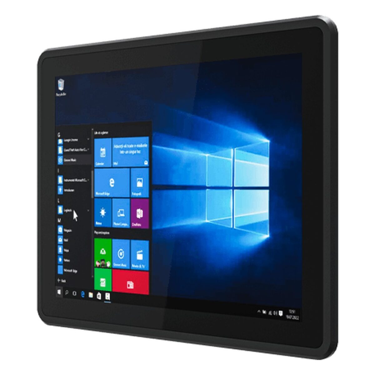 Winmate R15IE3S-EHC3 15 inch HMI panel PC, angled front view