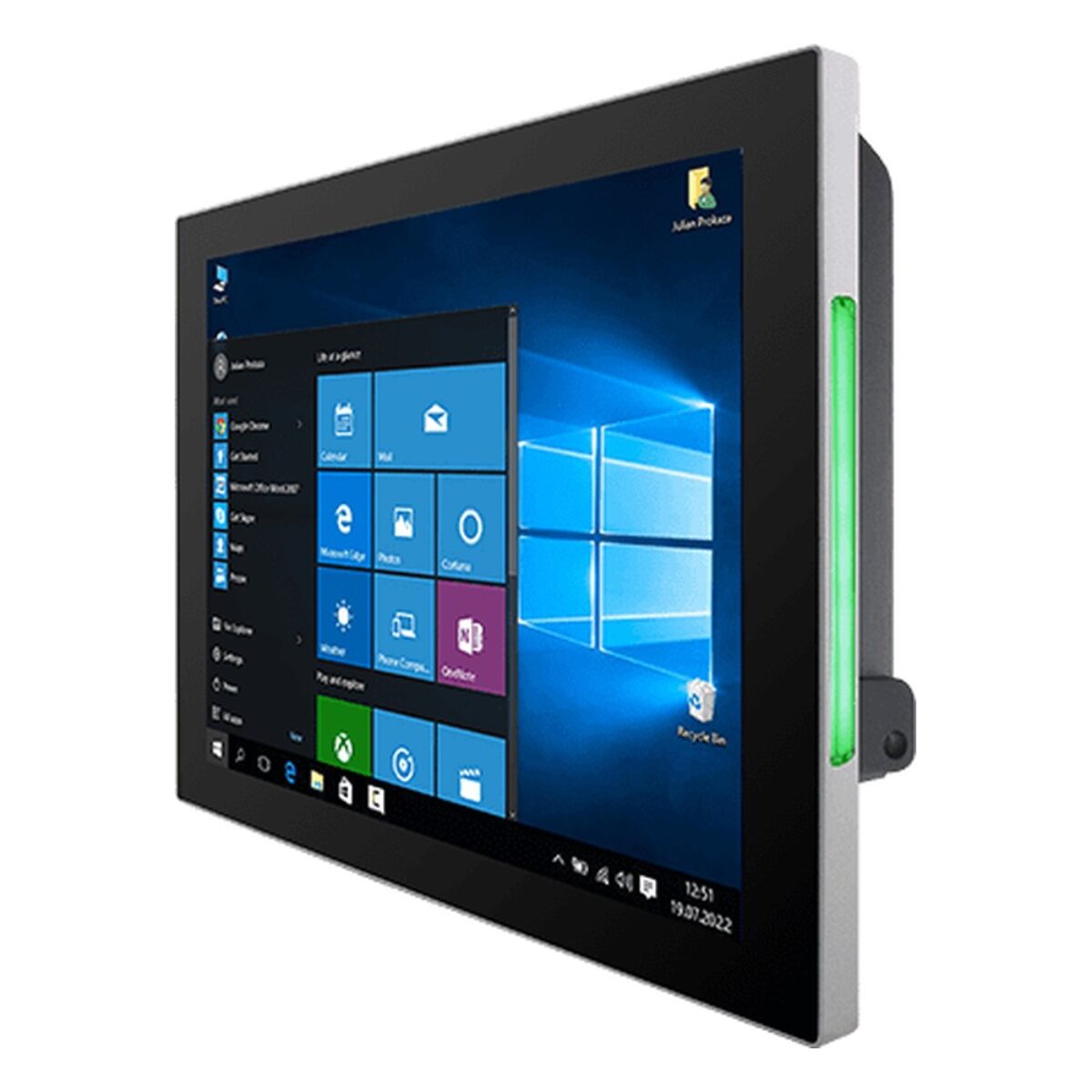 Winmate R15IE3S-PCC3AC-POE 15 inch panel PC, angled front view