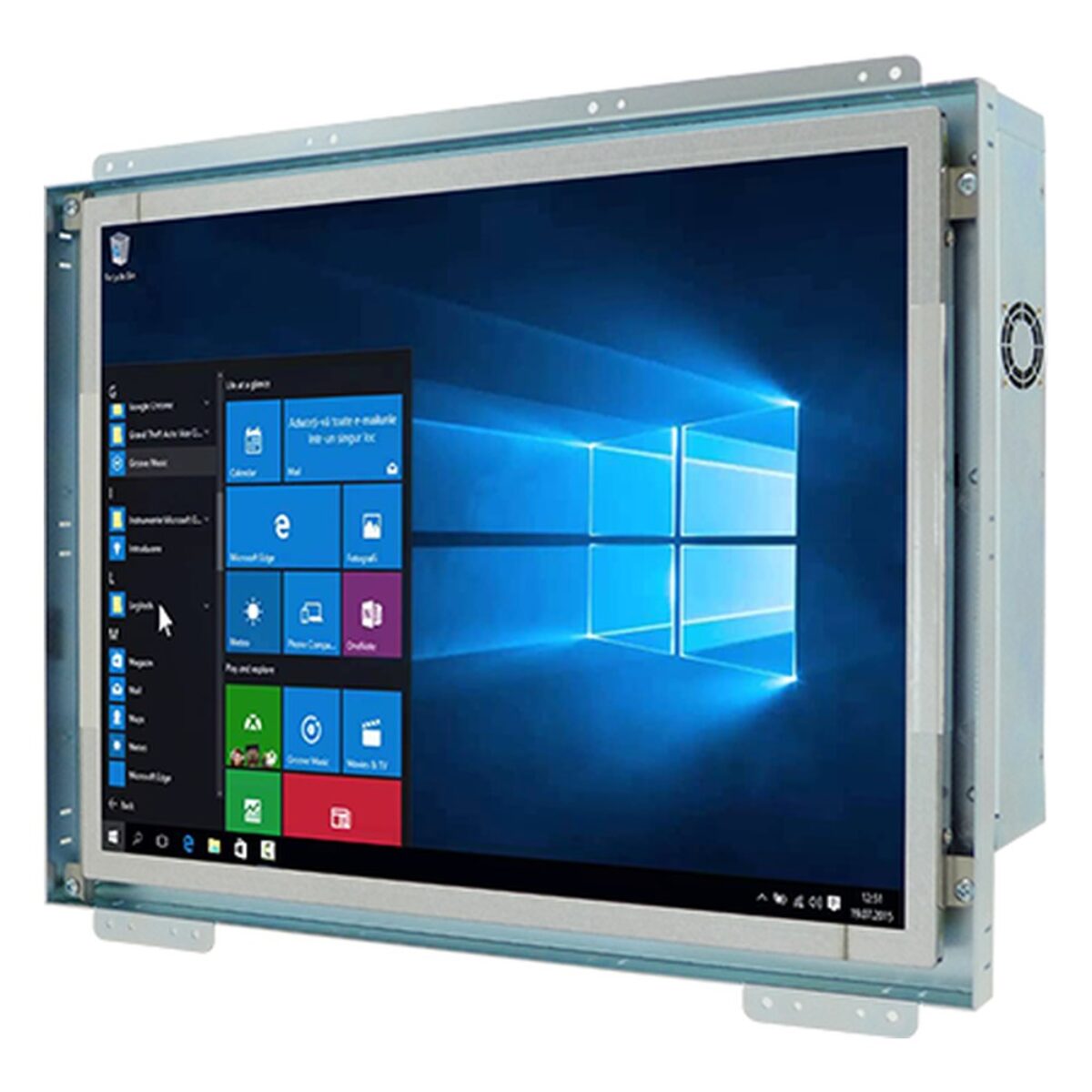 Winmate R15IP7T-OFC3 15 inch panel PC, angled front view