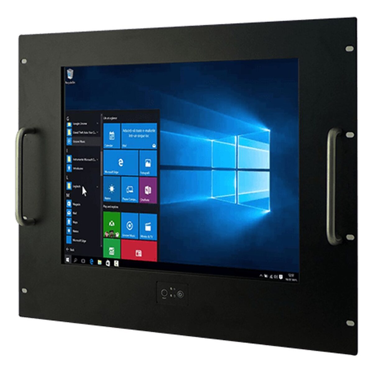 Winmate R15IP7T-RKC3 15 inch panel PC, angled front view