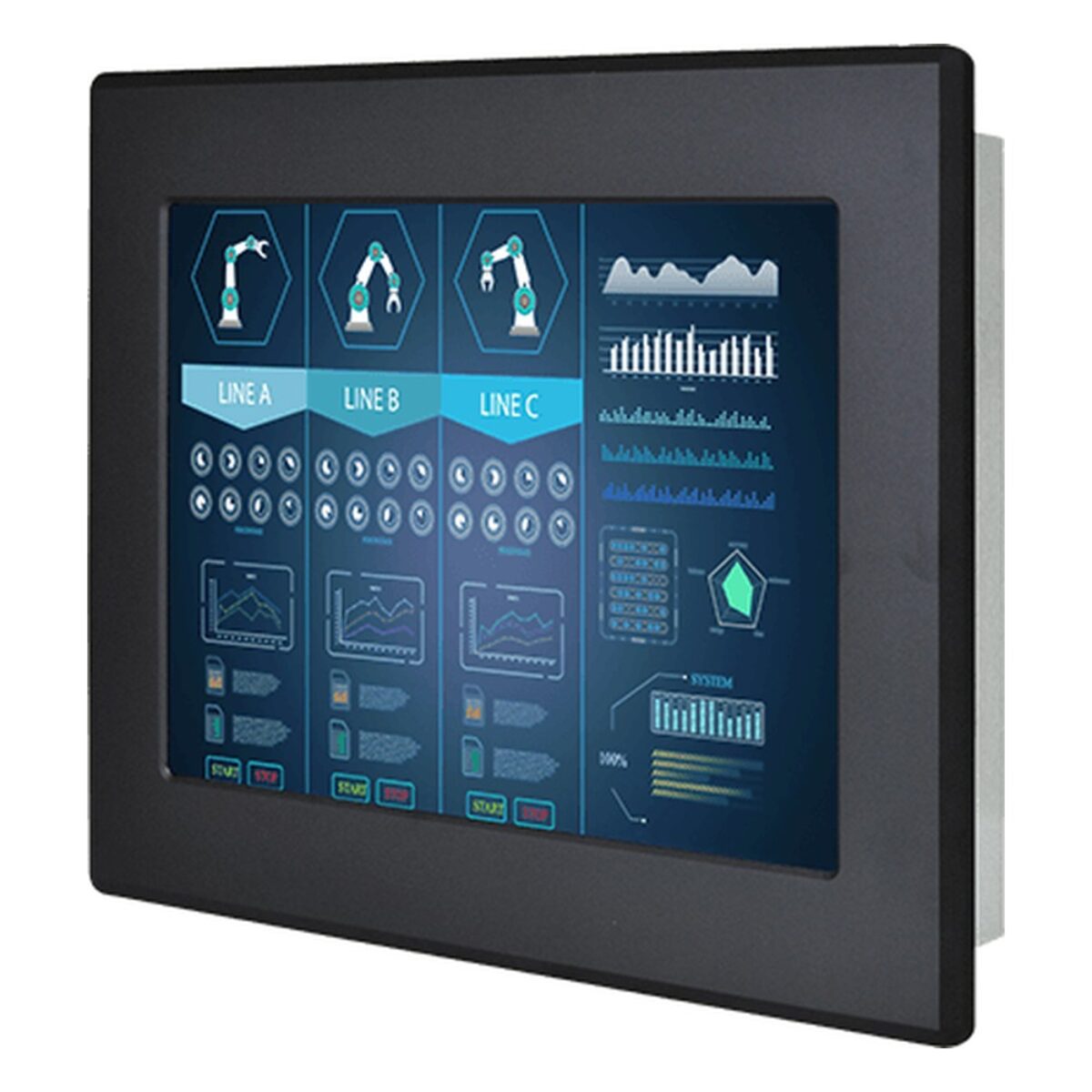 Winmate R15L100-IPA1 15 inch monitor, angled front view