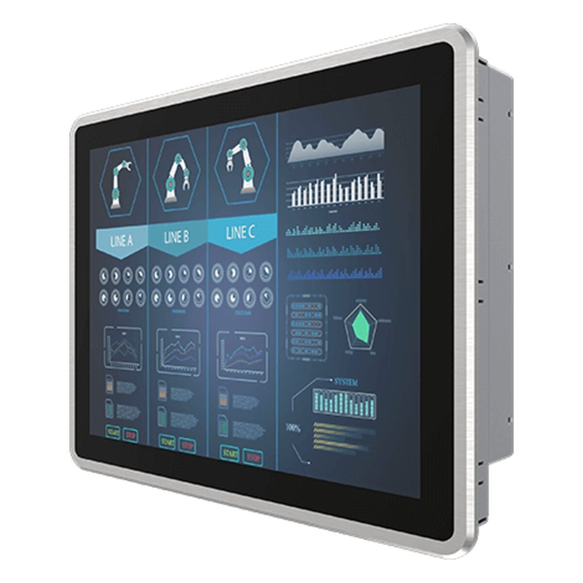 Winmate R15L600-PPC3(HB) 15 inch monitor, angled front view