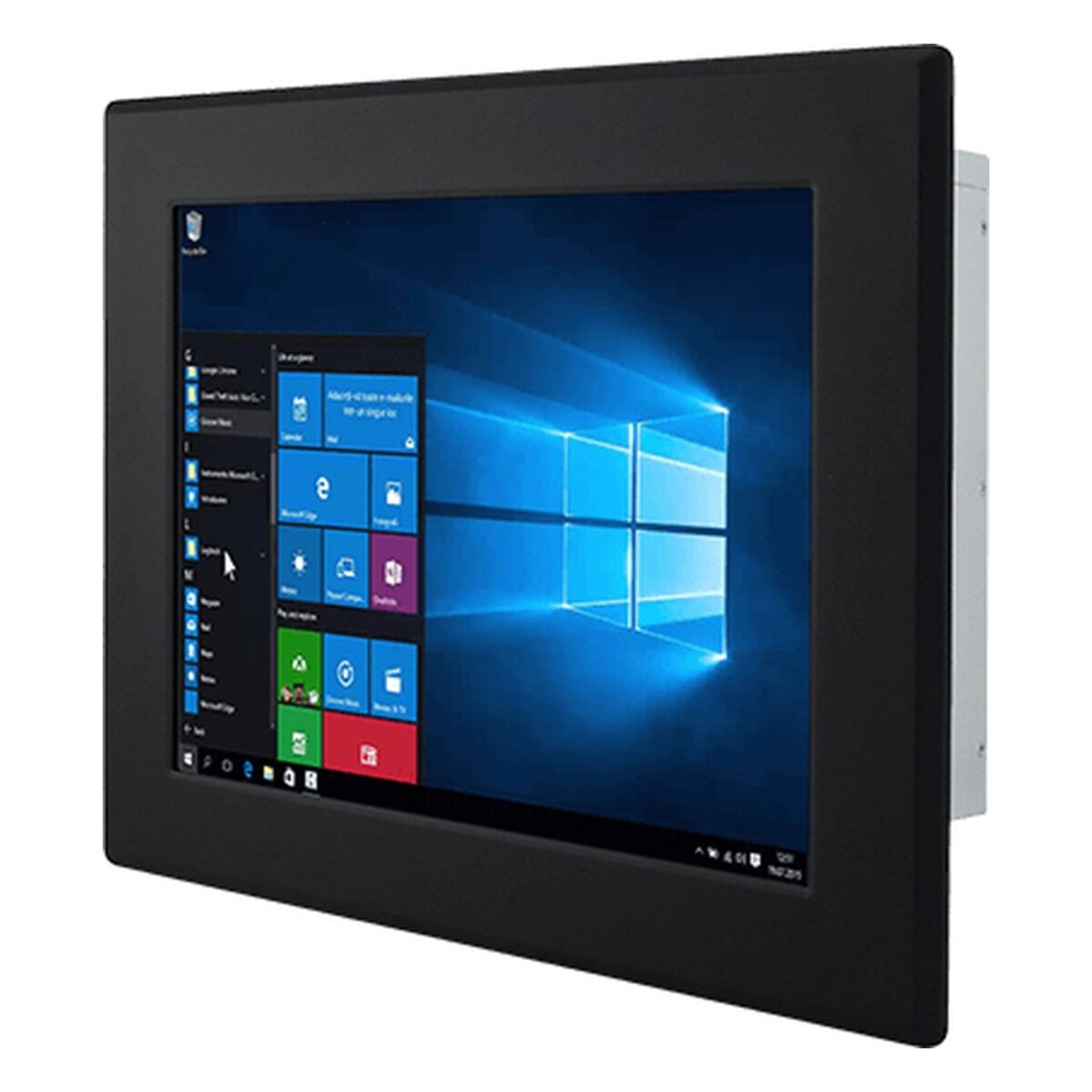 Winmate R17IP7T-PMM1 17 inch panel mount PC, angled front view