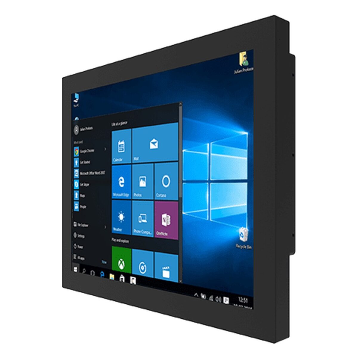 Winmate R17IT3S-CHM1 17 inch panel PC, angled front view
