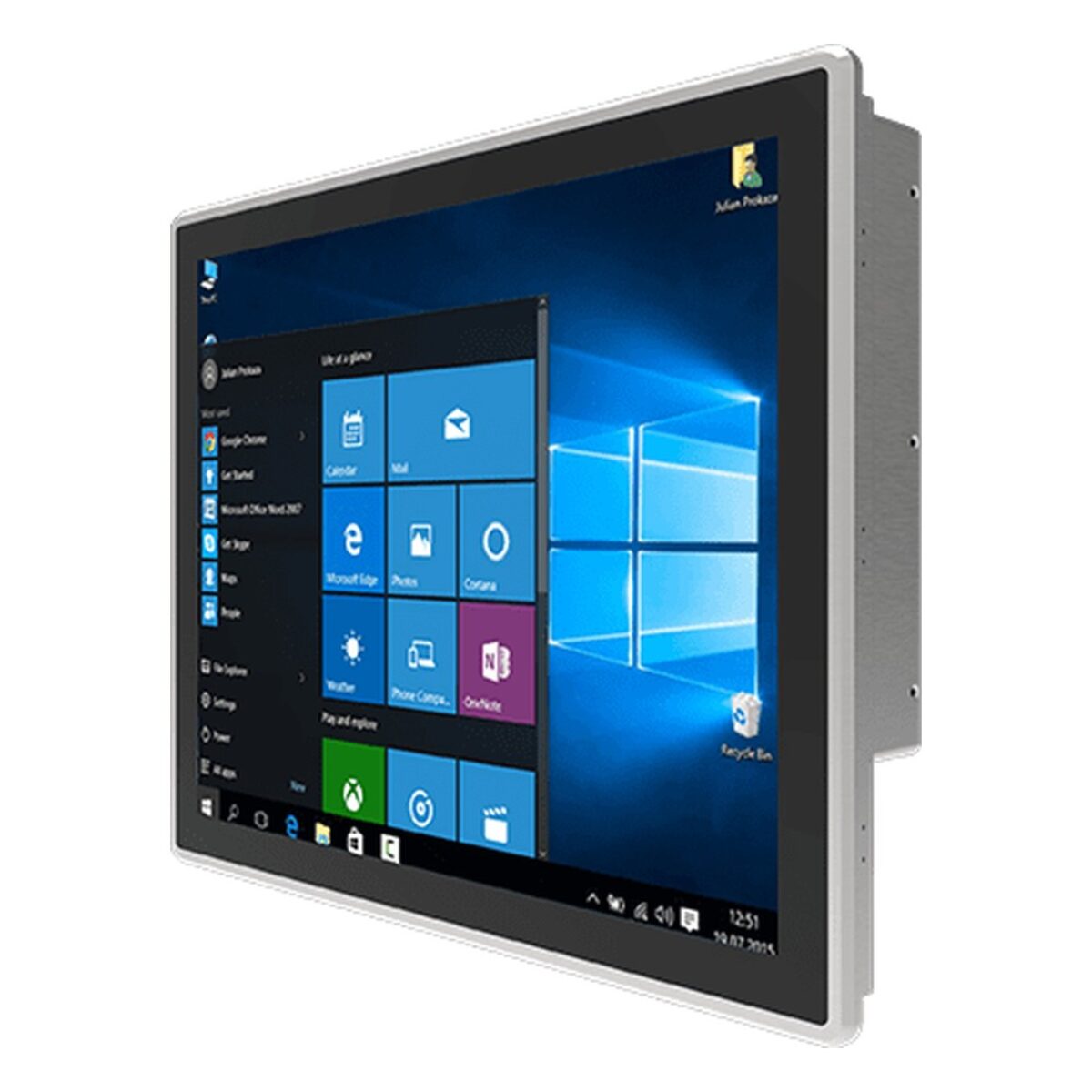 Winmate R17IT3S-PPM1 17 inch HMI panel PC, angled front view