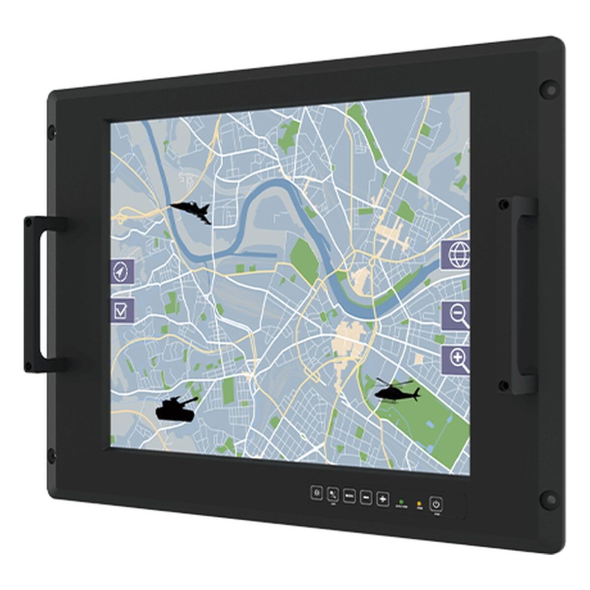 Winmate R17IT3S-RKA1ML 17 inch panel PC, angled front view