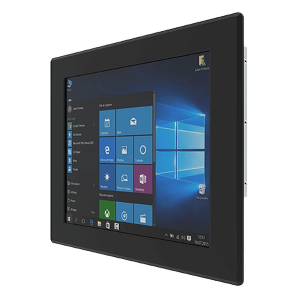 Winmate R17IT7T-IPM1 17 inch panel PC, angled front view