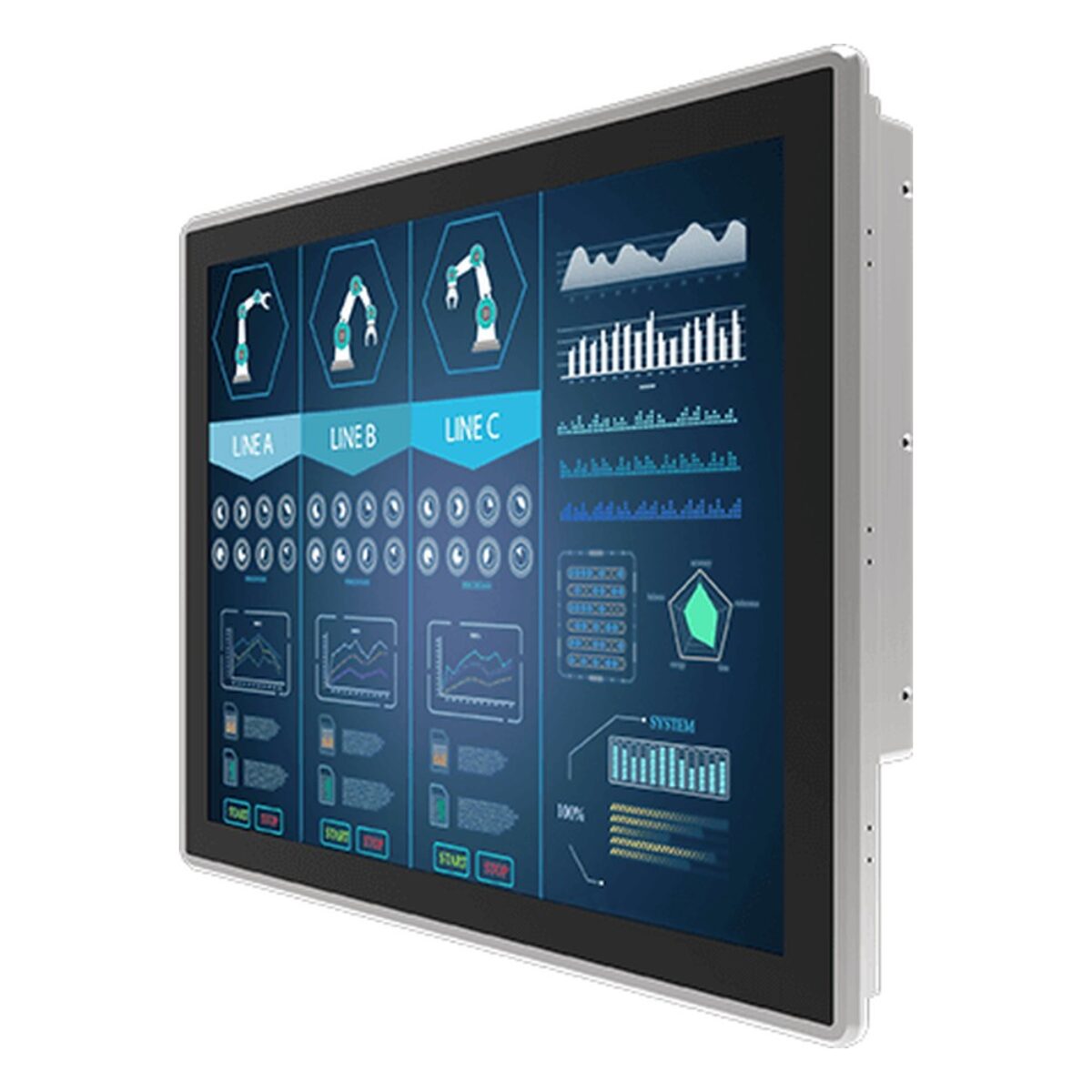 Winmate R17L100-PPM1 17 inch monitor, angled front view