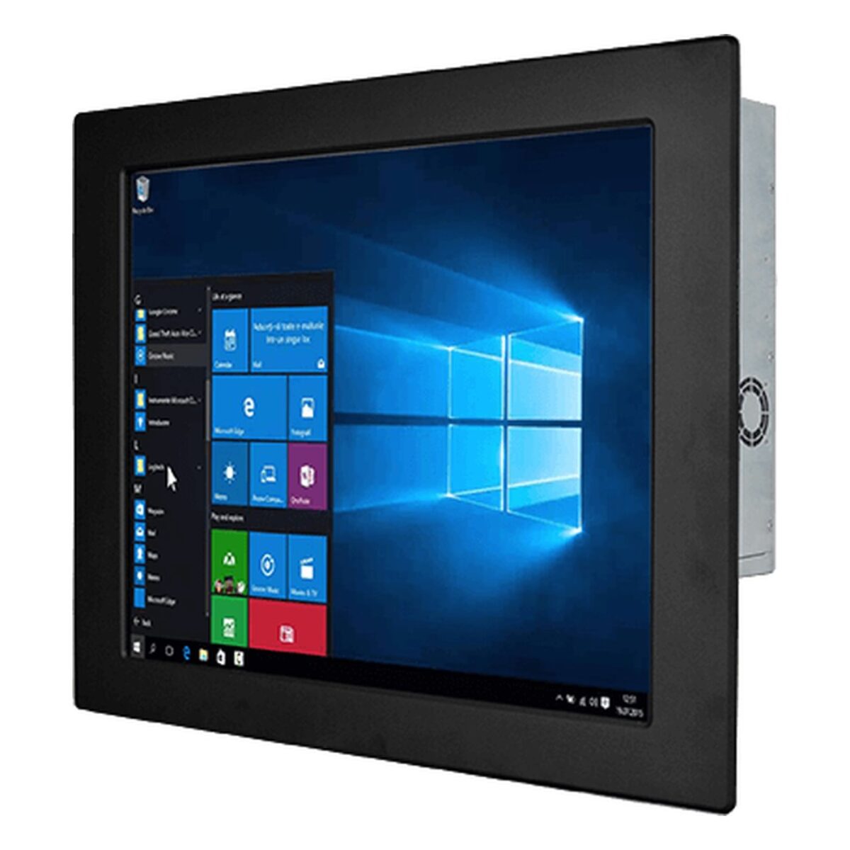 Winmate R19IAD7T-PMA1 19 inch panel mount PC, angled front view