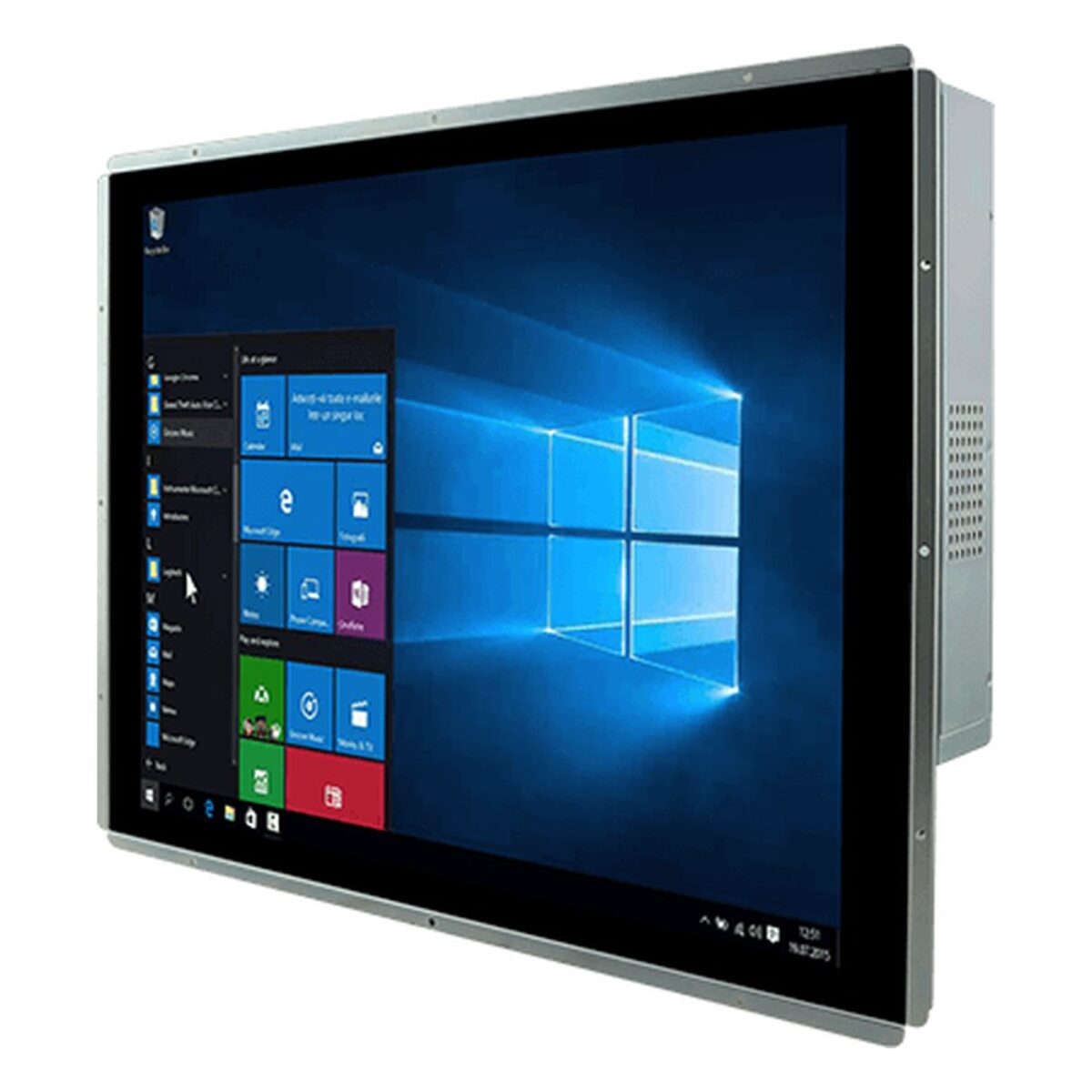 Winmate R19IP7T-POM1 19 inch HMI panel PC, angled front view