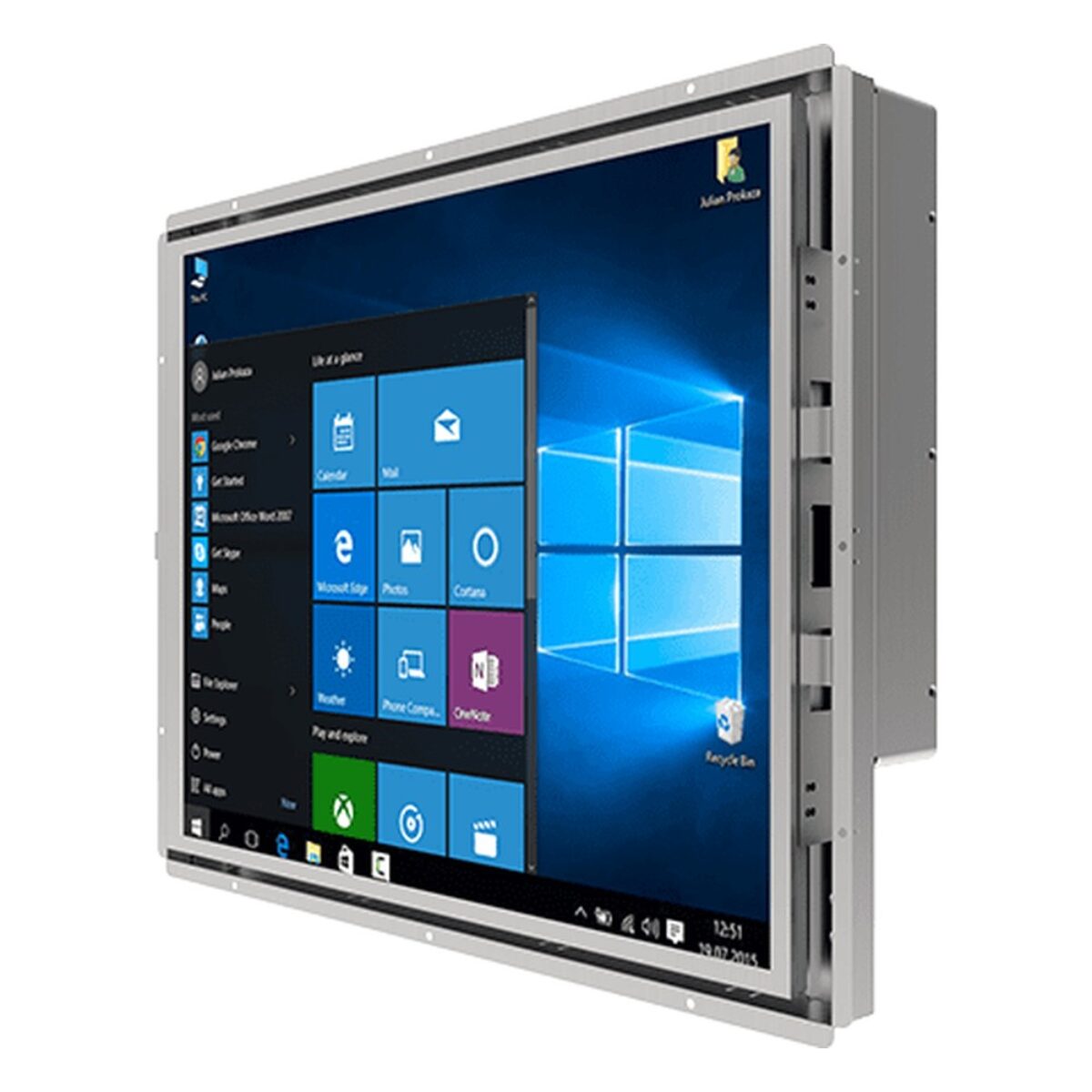 Winmate R19IT3S-OFA1 19 inch panel PC, angled front view